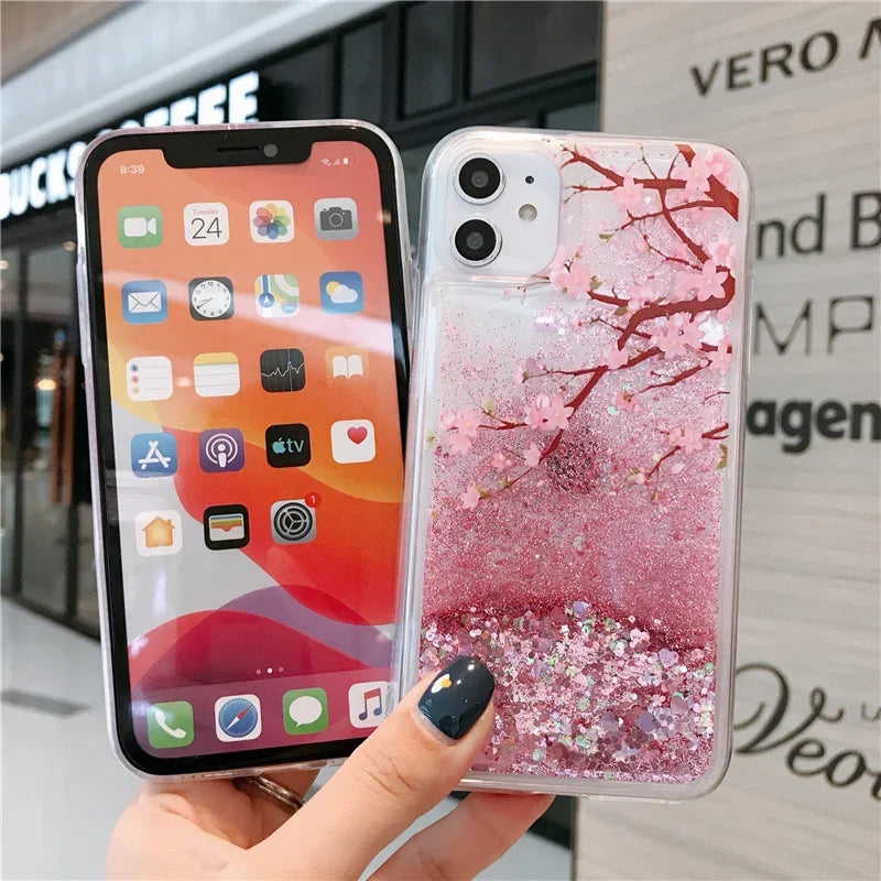 Süße Quicksand Blumen Hülle für iPhone 17 Pro Max