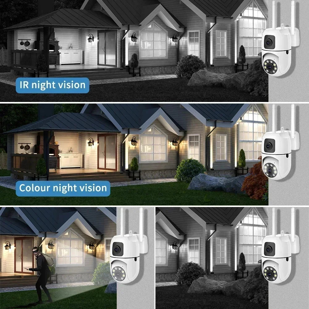 8MP HD IP Wifi Kamera Dual Objektiv Nachtsicht