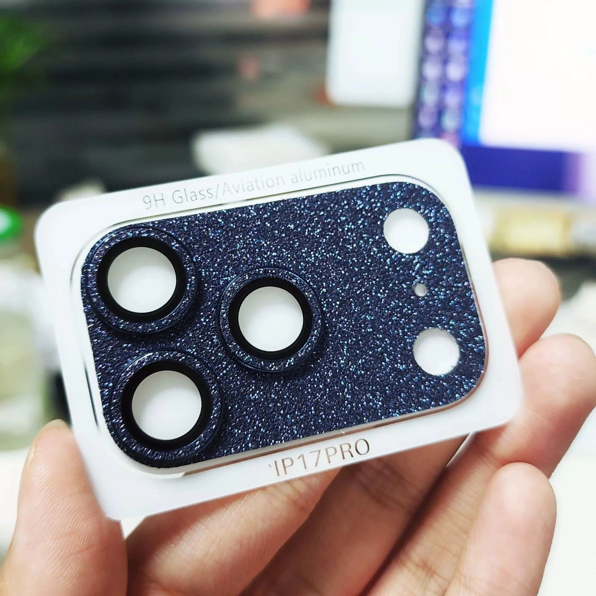 Glitter metal camera cover for iPhone 17 Pro Max