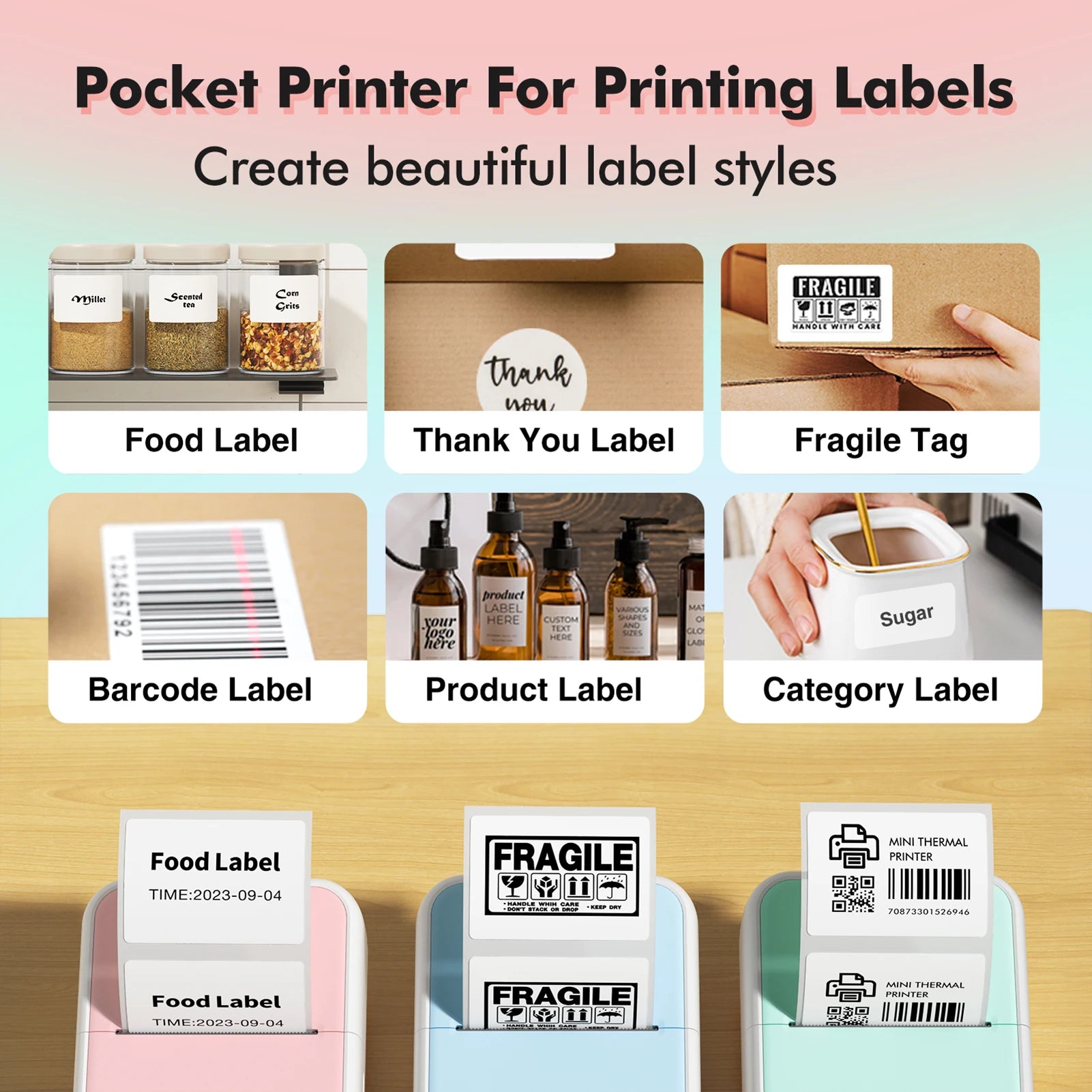 Mini Thermodrucker Taschenformat Bluetooth kabellos