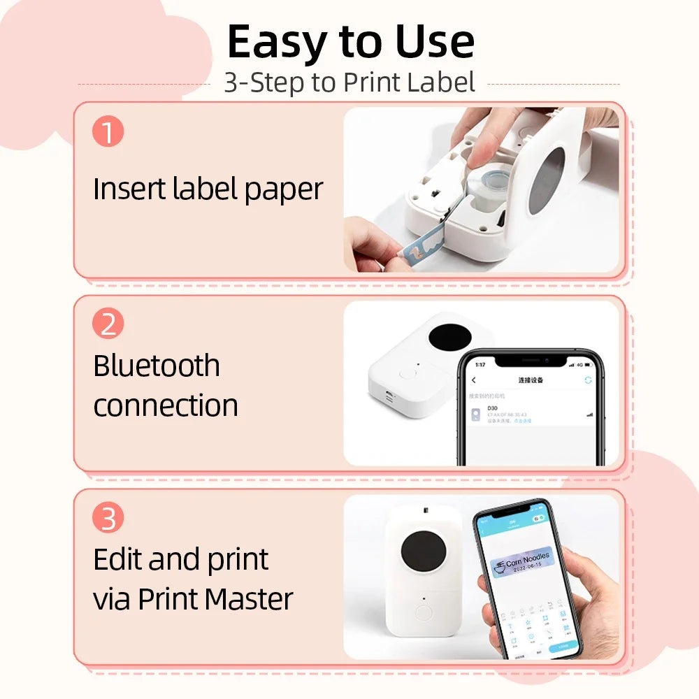 Phomemo D30 Mini Wireless Thermal Label Printer