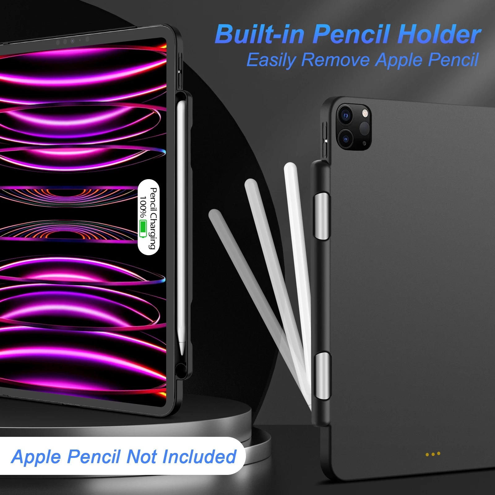 Magnetic iPad case with pen holder