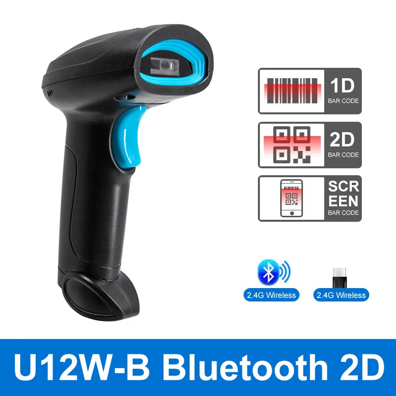 1D 2D Barcode Scanner Bluetooth Kabellos Kabelgebunden