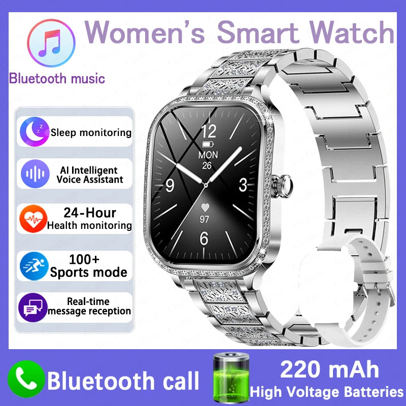Elegant women's fitness smartwatch with call function