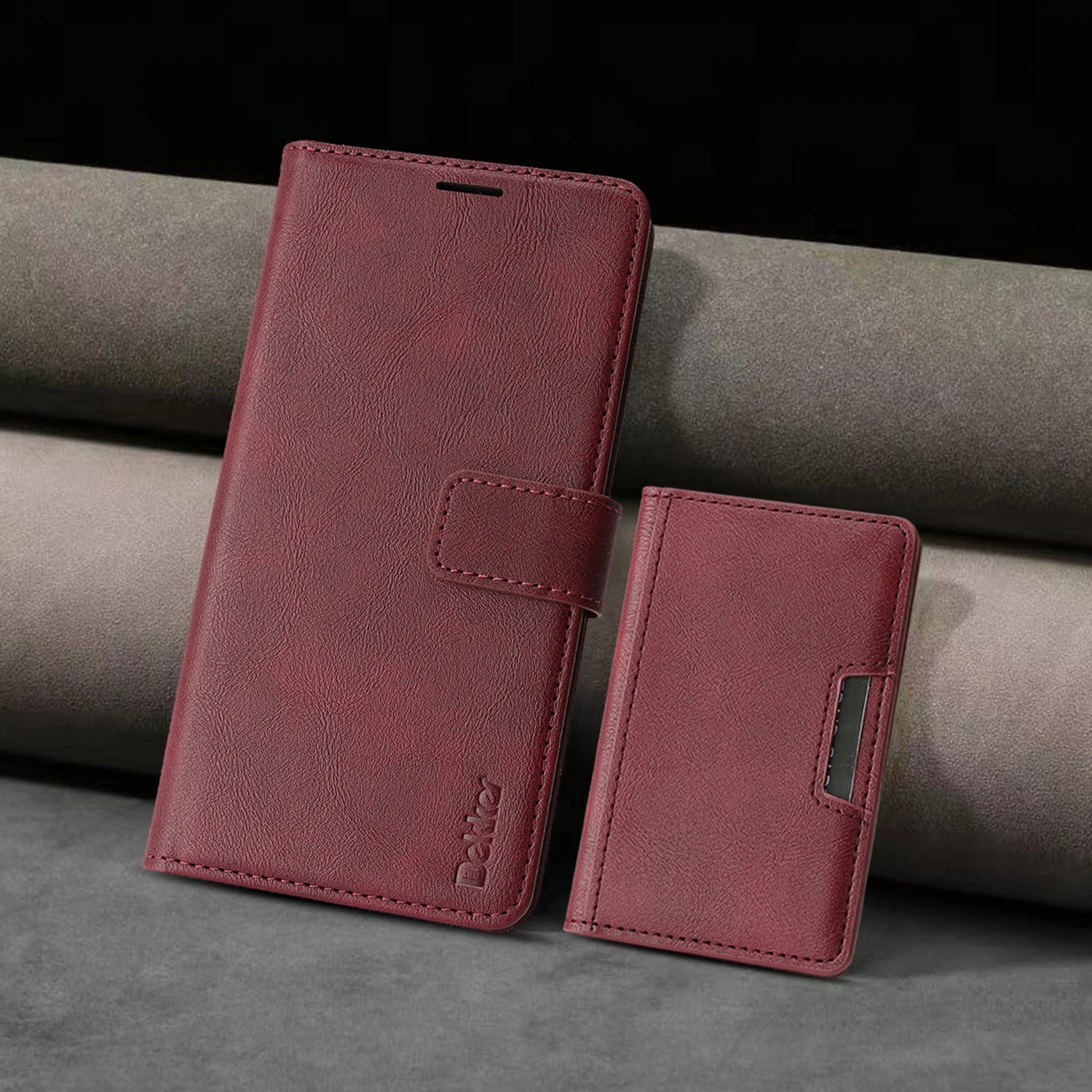 3-in-1 Leder Wallet Hülle für Samsung Galaxy