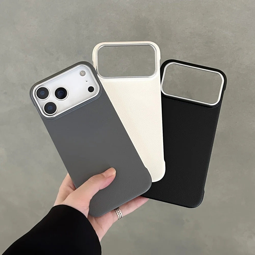 Frameless PU leather case for iPhone 17 series