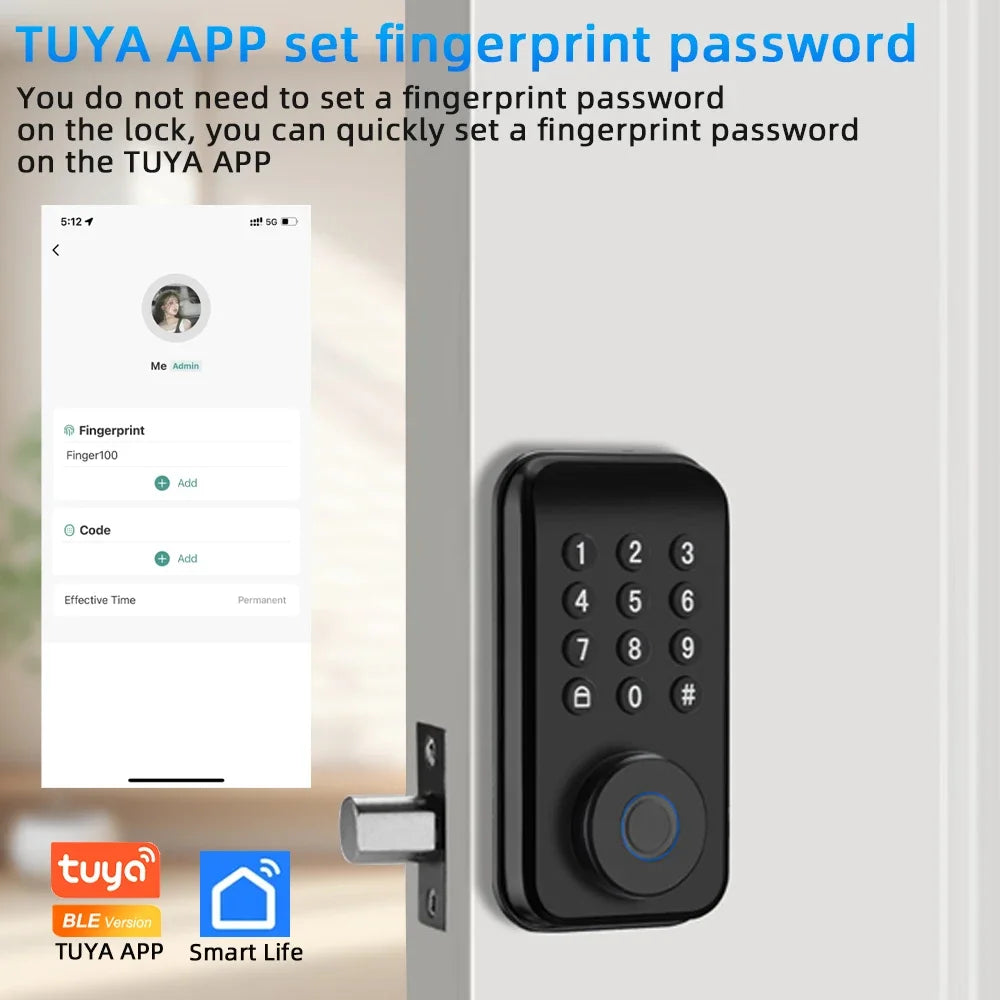 CDOK DS02 Smart Türschloss mit Fingerabdruck & Apps