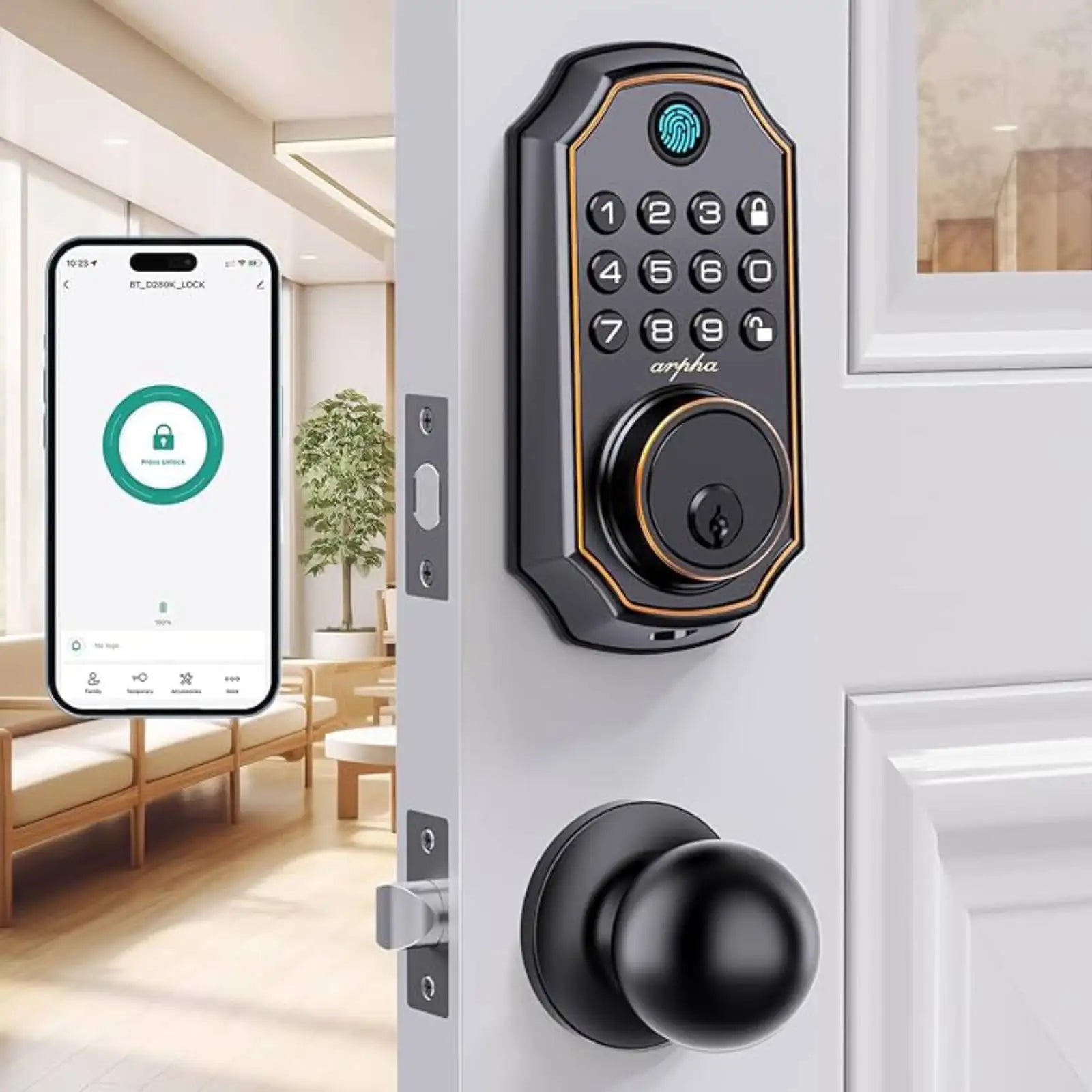 Arpha D280 Smart Türschloss mit App und Fingerabdruck