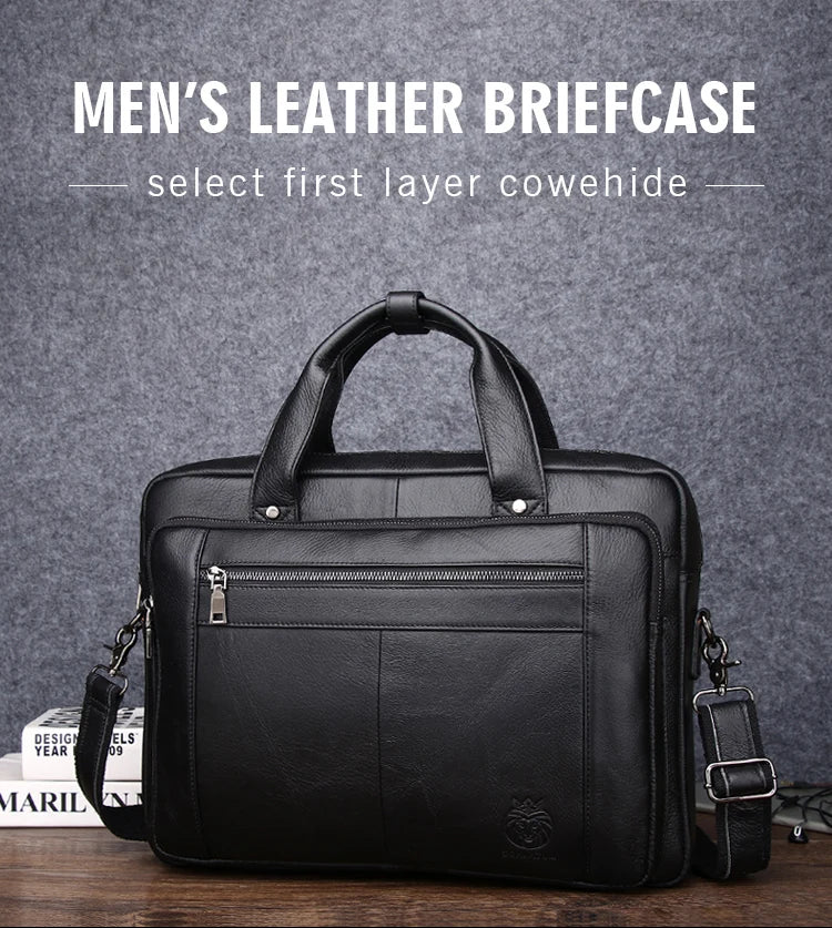 SCHLATUM Leder Business Aktentasche 16 Zoll