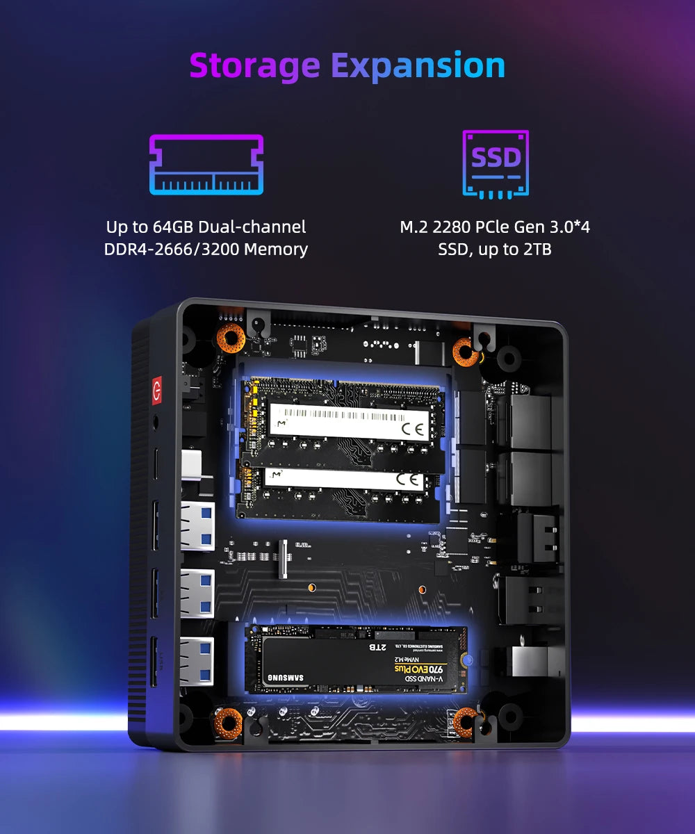 YCTipc Mini-PC Ryzen 5 4500U Windows 11 SSD 512GB