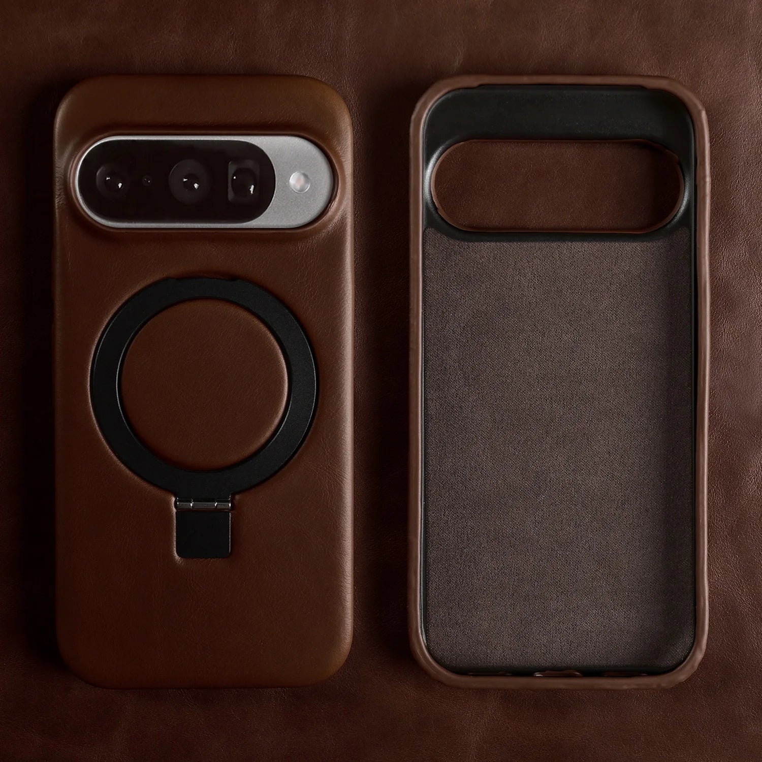 Luxus Lederhülle mit Magnethalter für Google Pixel 10