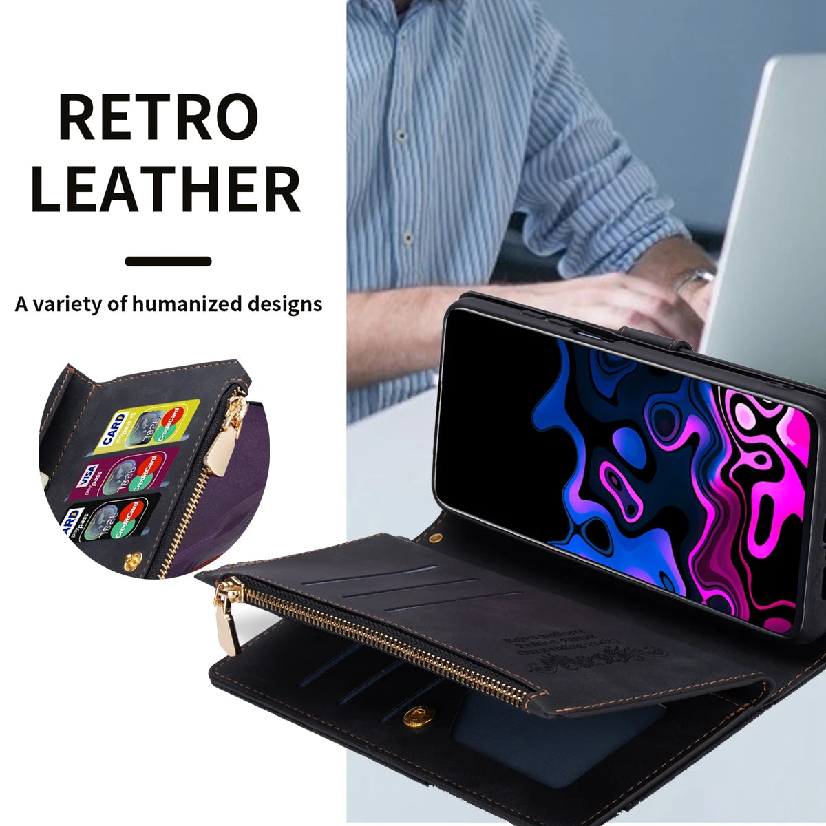 Flip Ledertasche für Xiaomi & Poco