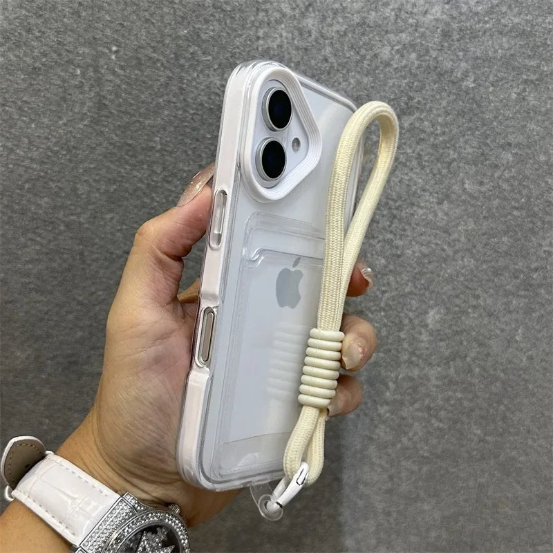 Transparente Kartenfach-Umhängehülle iPhone