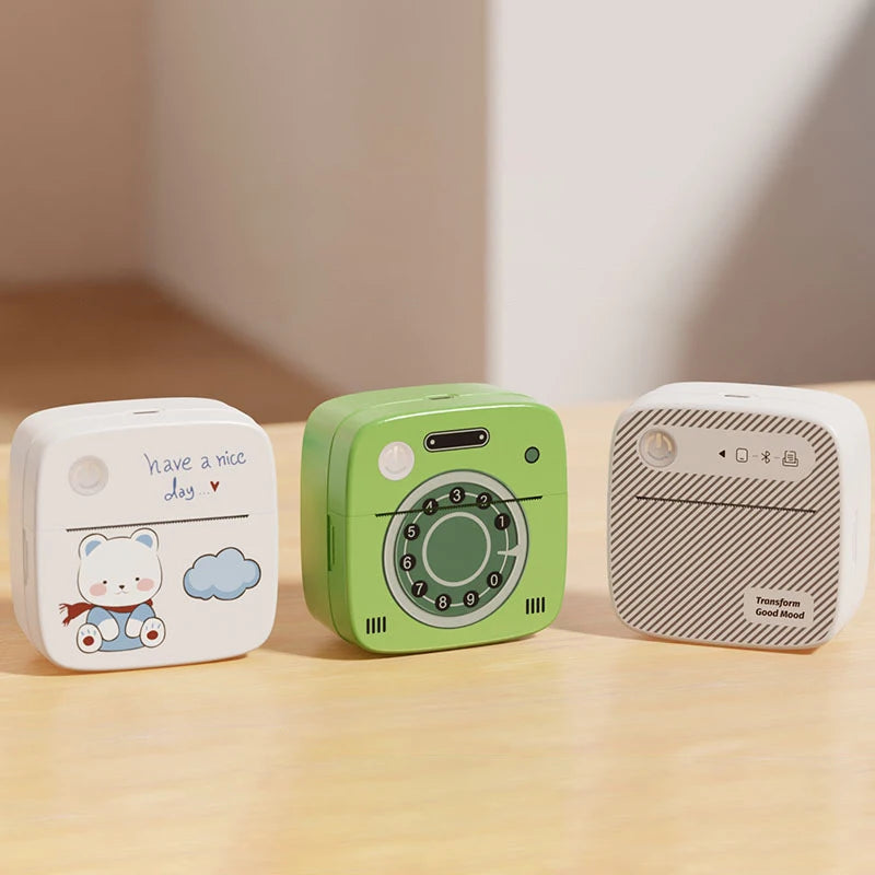 Portable mini label printer for photos and labels