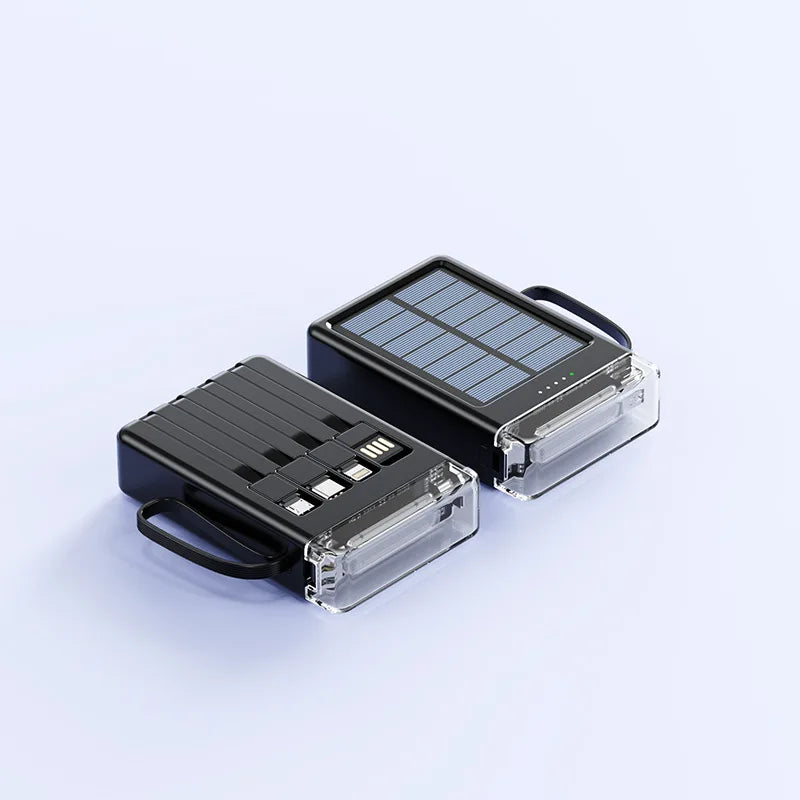 Mini-Solar-Powerbank 20000 mAh mit integriertem Kabel