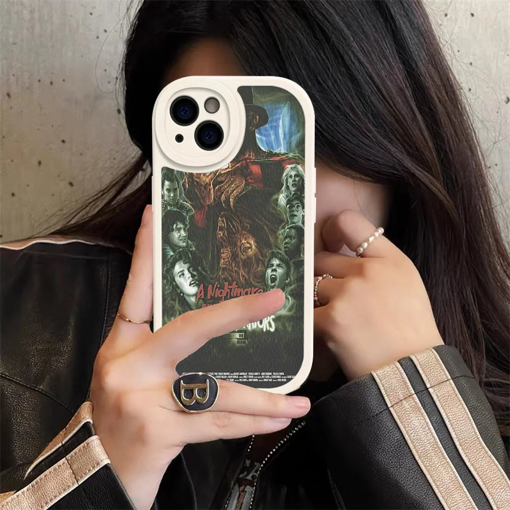 Freddy Krueger Horror Lederhülle für iPhone Modelle