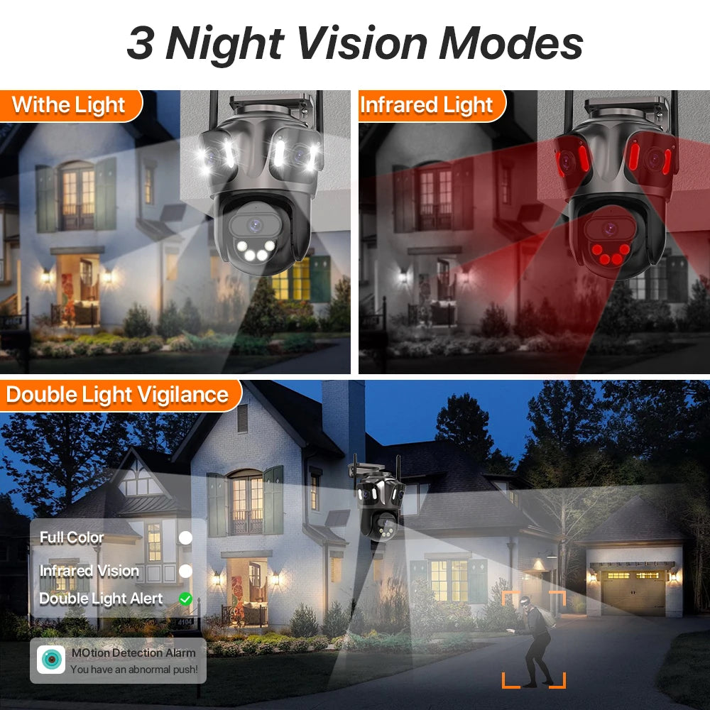 15MP 4K WLAN IP Kamera mit Drei Bildschirmen Outdoor