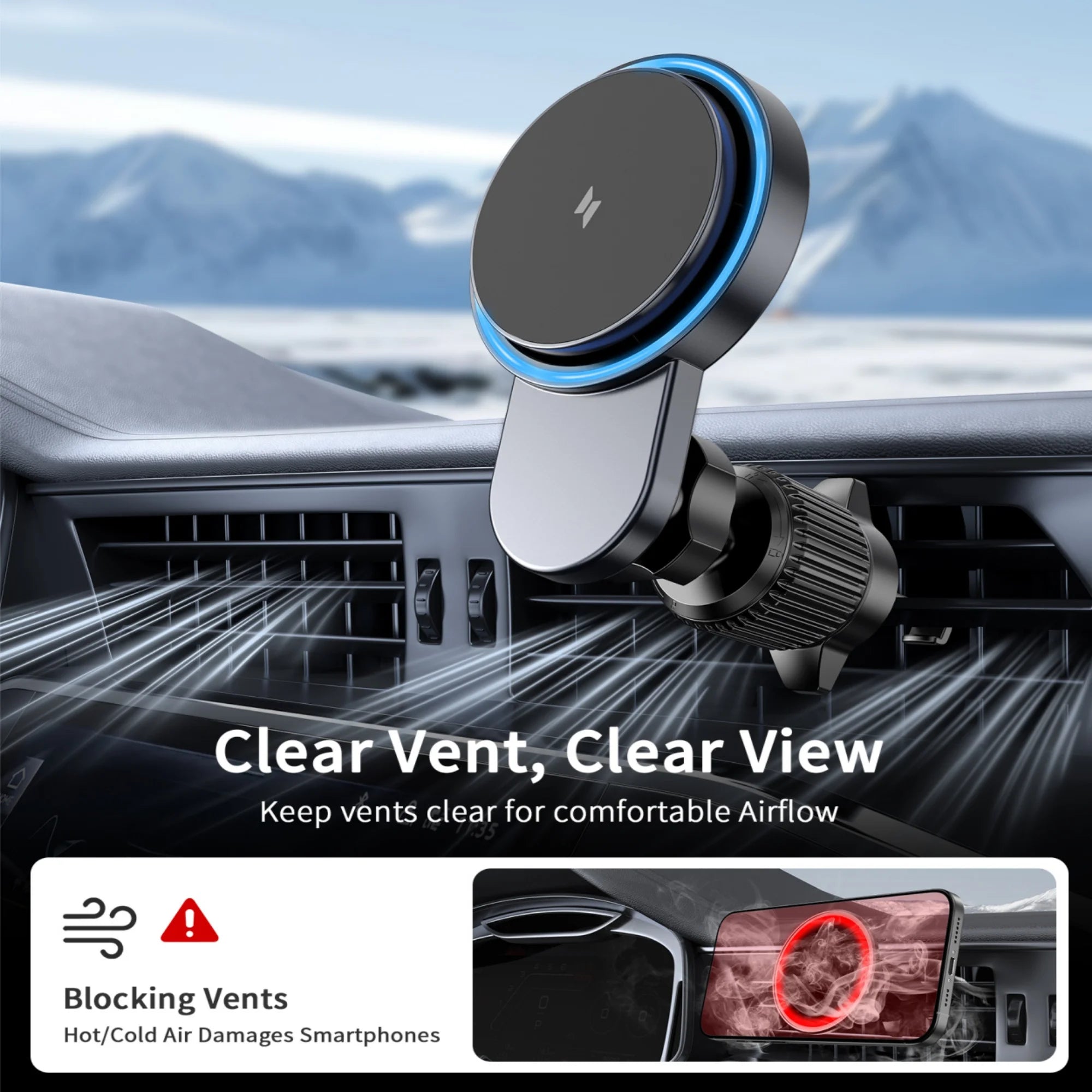 Magnetischer Auto-Ladehalter mit MagSafe & Lüfter