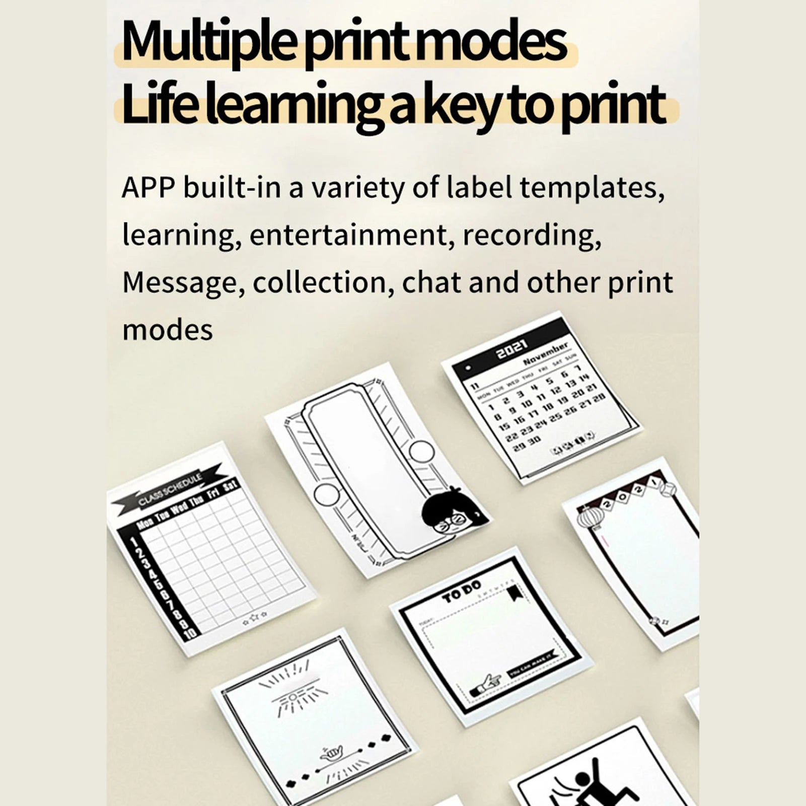 Mobile mini thermal printer with Bluetooth & labels
