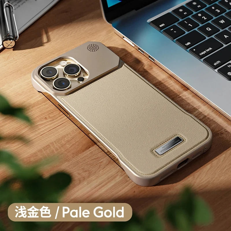 Luxuriöse magnetische PU-Leder Hülle für iPhone 17