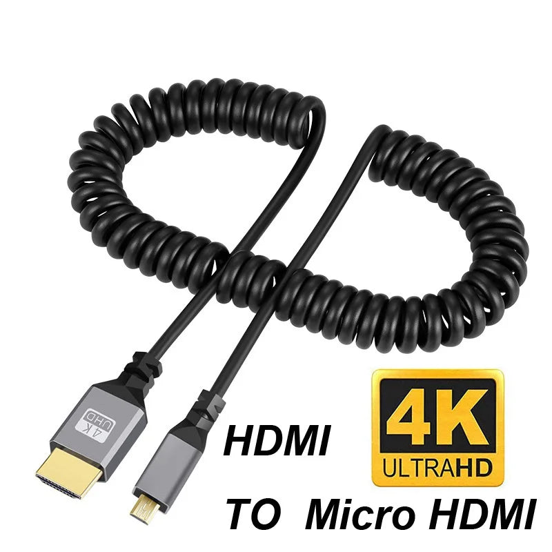 Flexibles 4K HDMI Spiralkabel 0,5-2,4m Verlängerung