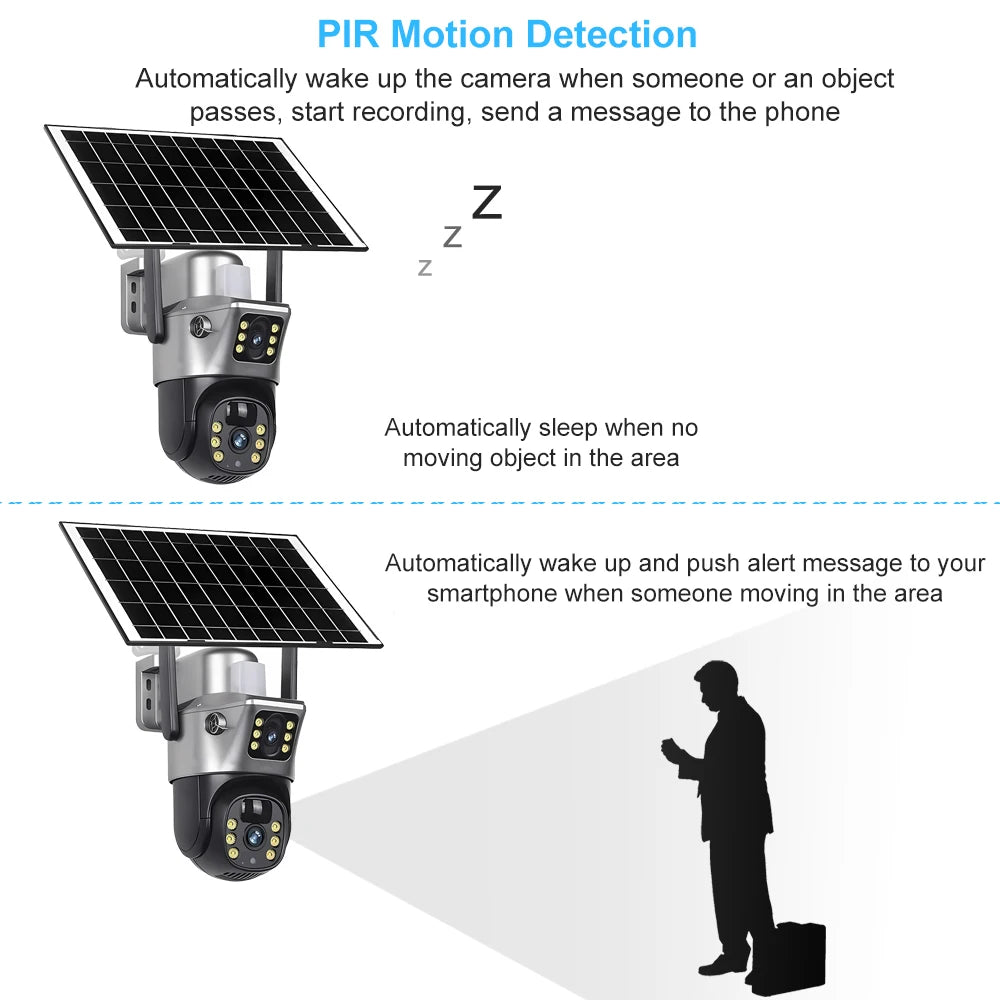 4G Solar IP Kamera Dual 8MP 4K Outdoor Sicherheit