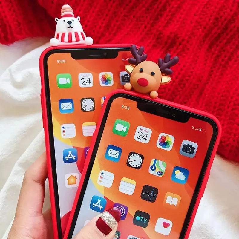 3D Weihnachts-Rentier TPU Hülle für iPhone 16 Pro Max