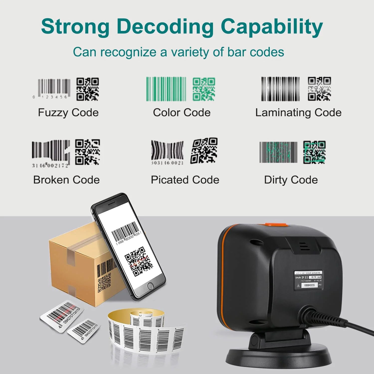 2D QR Barcode Scanner mit Auto-Sensor für Kasse