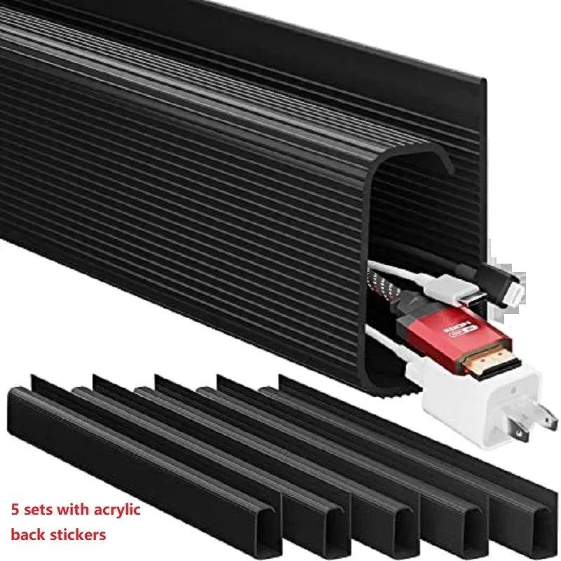 5er PVC Kabel Organizer Unter Schreibtisch Schwarz