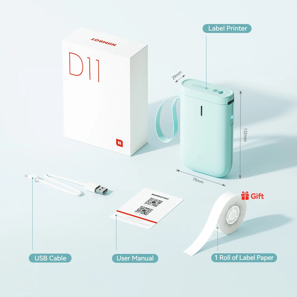 D11 Mini Bluetooth Etikettendrucker kabellos