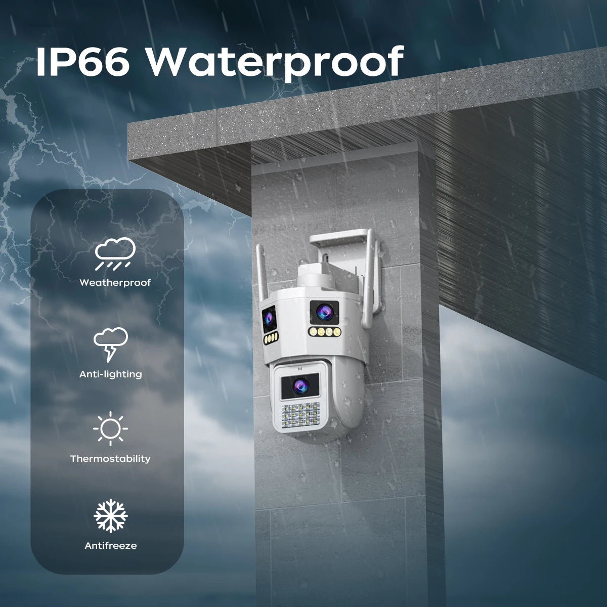 15MP Outdoor IP Kamera mit 3 Objektiven und Audio