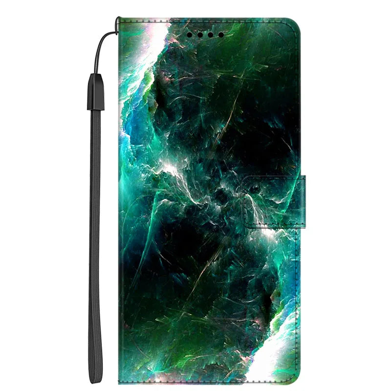 Marmor Weihnachts Ledertasche für Google Pixel 7 Pro Flip Case mit Kartenfach