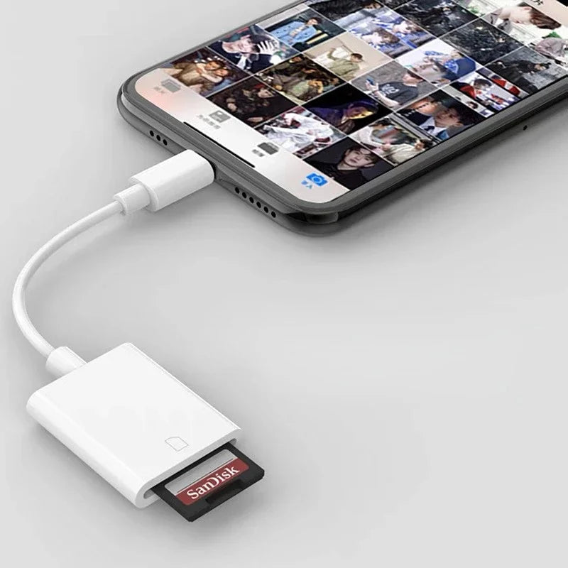 Lightning SD card reader adapter for iPhone iPad OTG