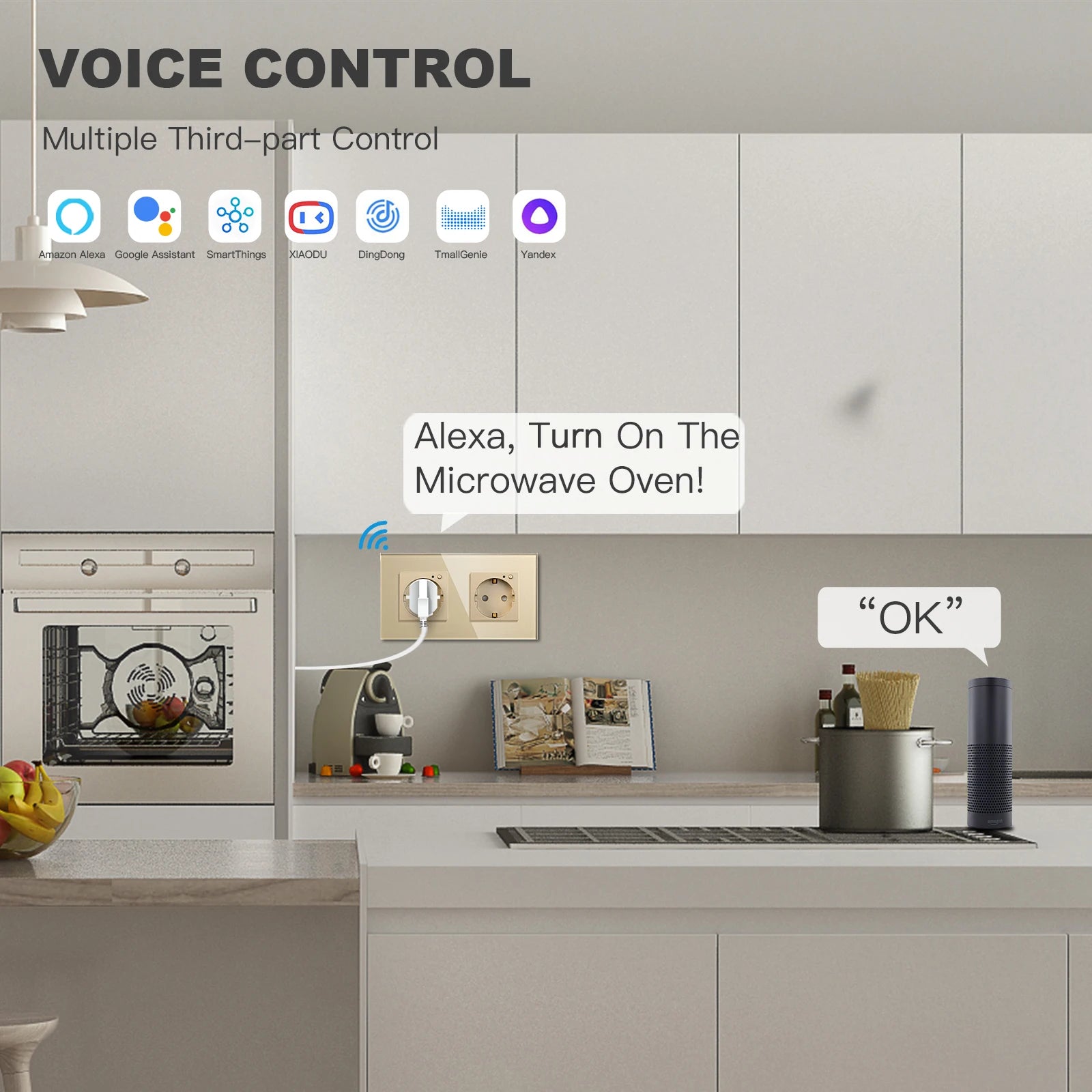 WLAN Smart Steckdose mit Glas Touch Panel & App