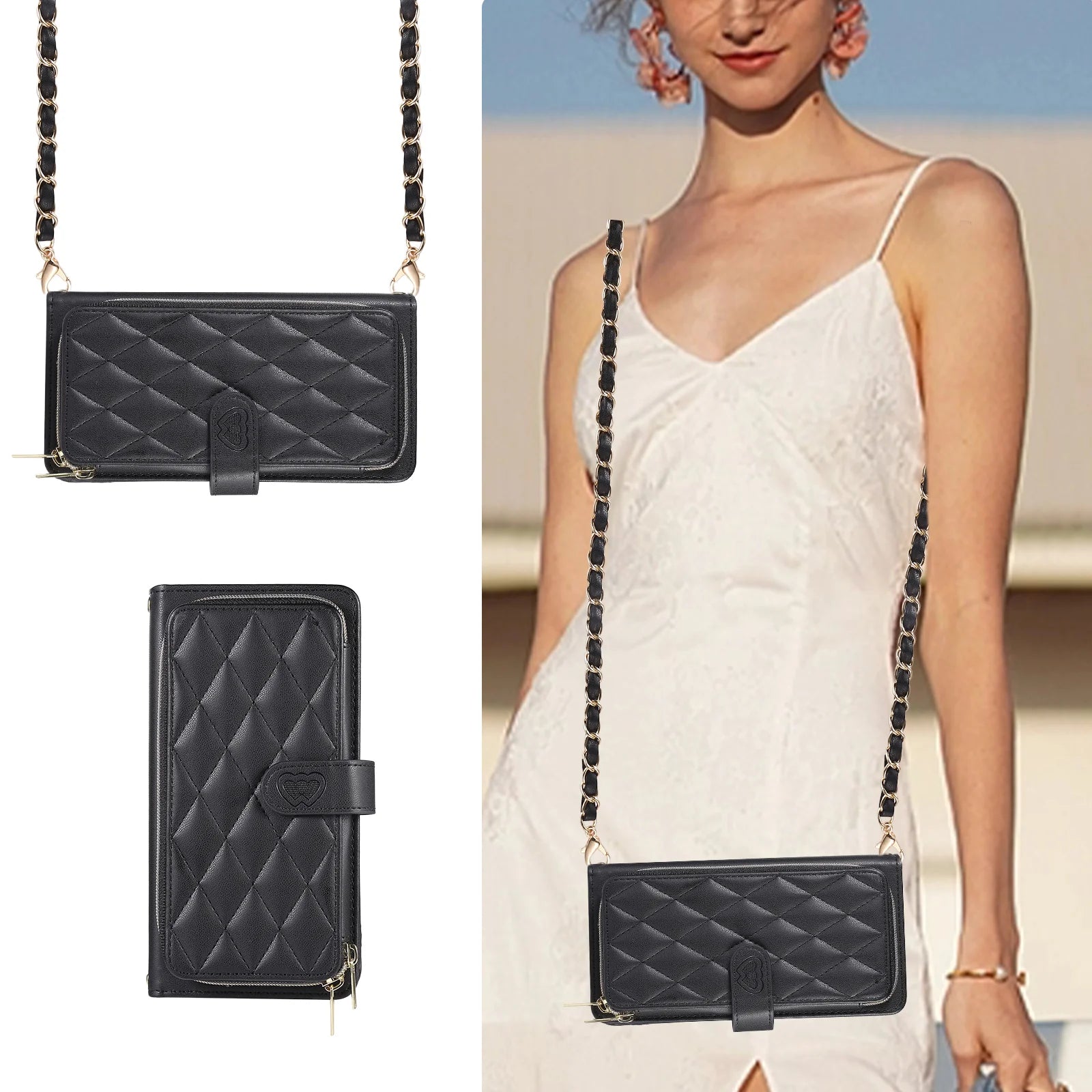 Leder Umhängetasche mit Kartenfach für iPhone 17 Serie