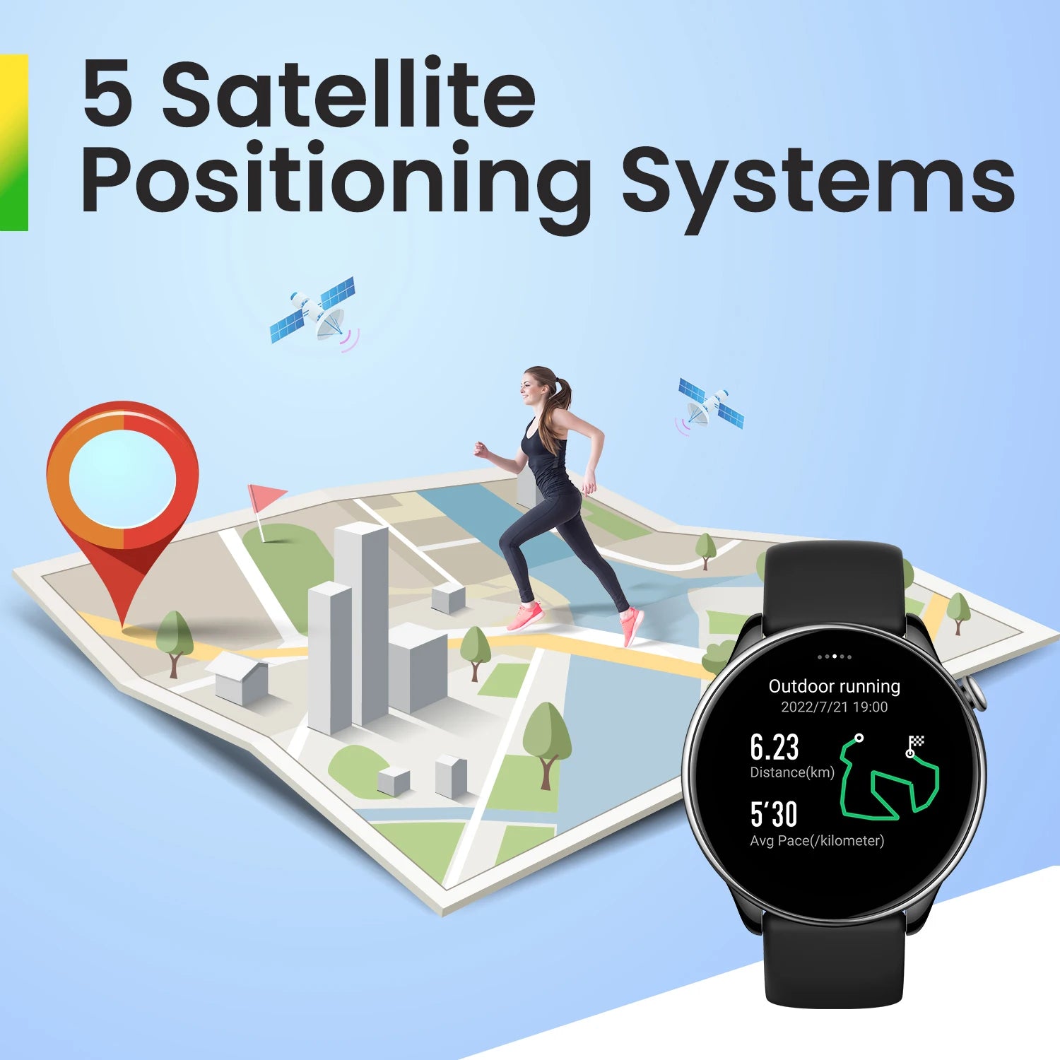 Compact 43mm smartwatch with 120 sports modes & sensors