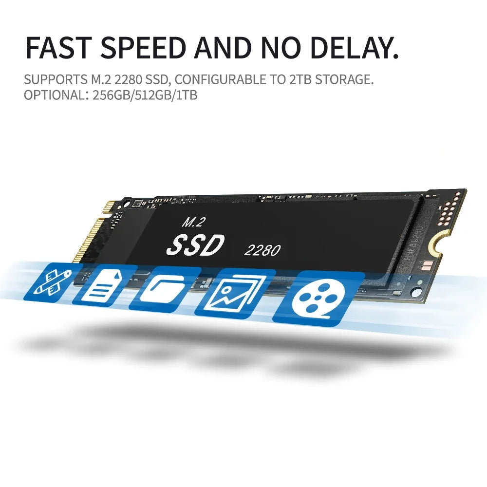 Kompakter Mini PC Intel N150, 16GB RAM, 512GB SSD