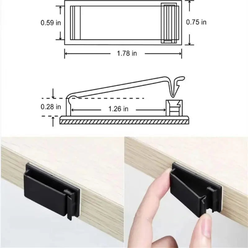 Self-adhesive cable clips for office, TV and PC