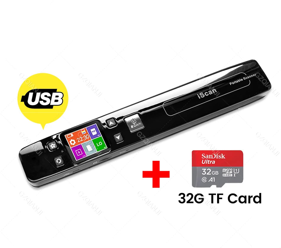 Kabelloser Mini A4 Dokumentenscanner mit TF Karte