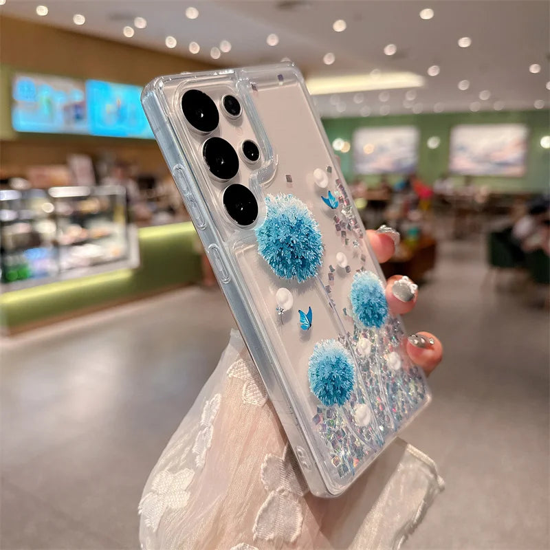Dandelion Glitzer Strass Hülle für Samsung S25 Ultra