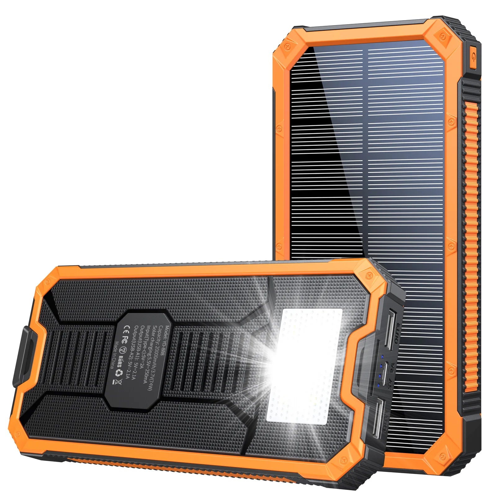 Wasserdichte Solar Powerbank 20000mAh kabellos
