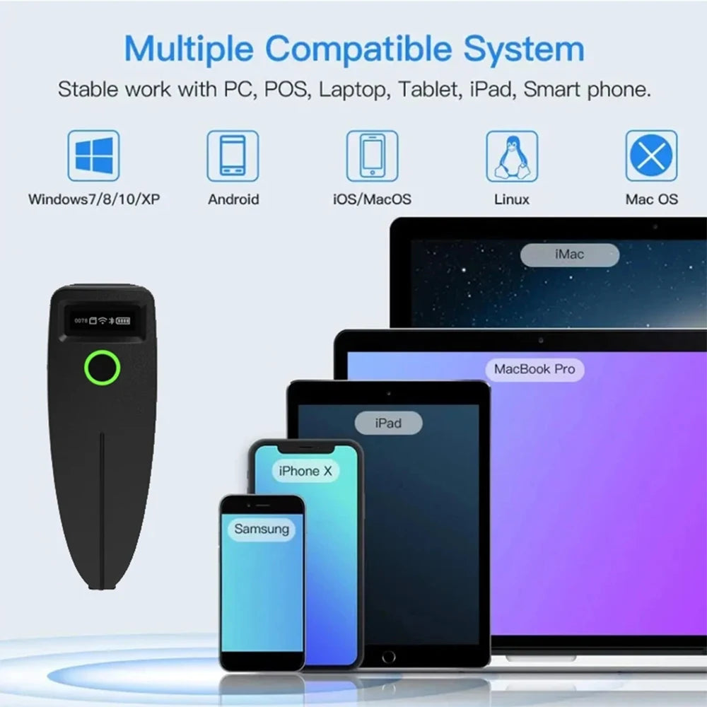 Kabelloser 2D Bluetooth Barcode Scanner Mini