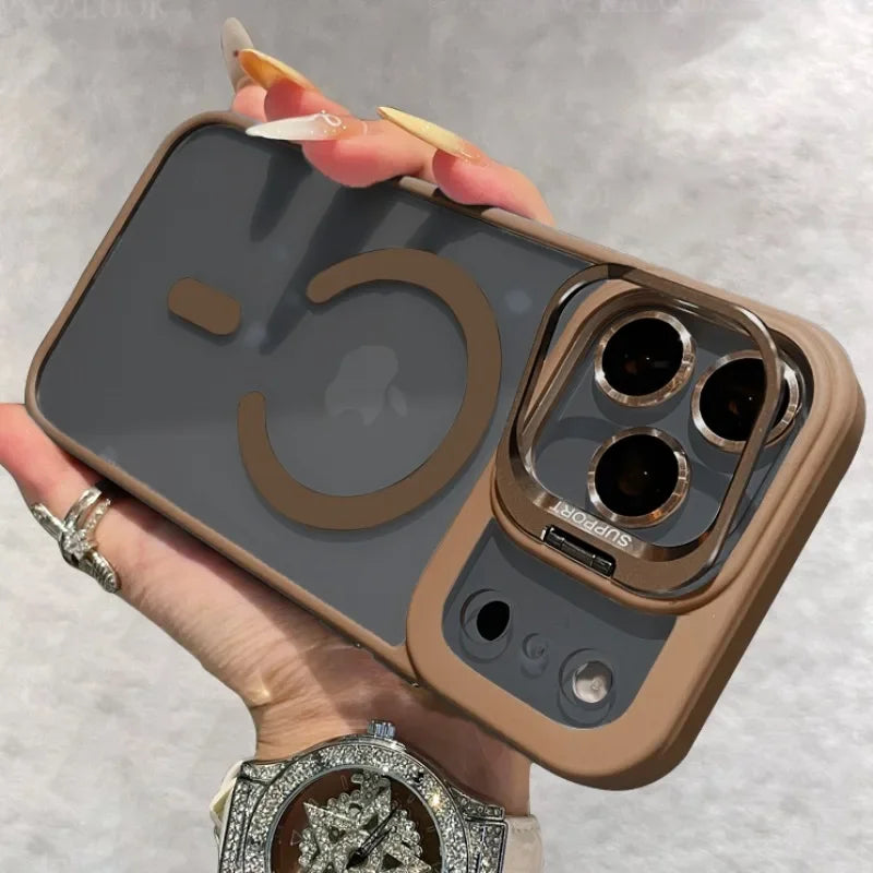 Transparente Magsafe Hülle für iPhone 17 mit Halter