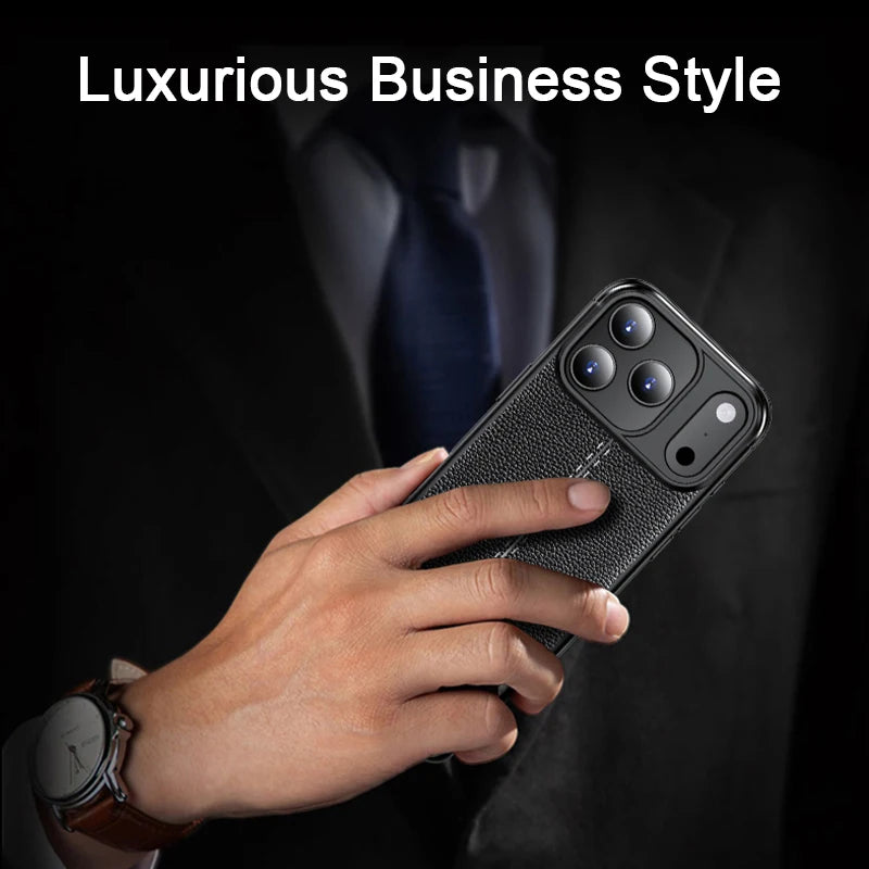 Stoßfeste Silikon-Lederhülle für iPhone 17 Pro Max