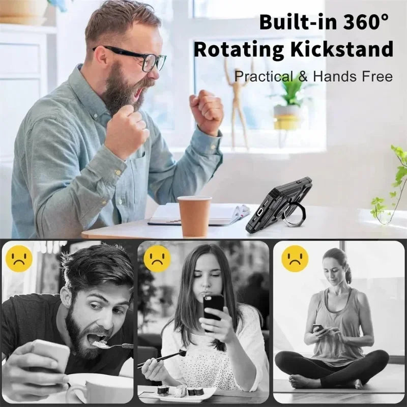 Magnetic iPhone case with ring stand