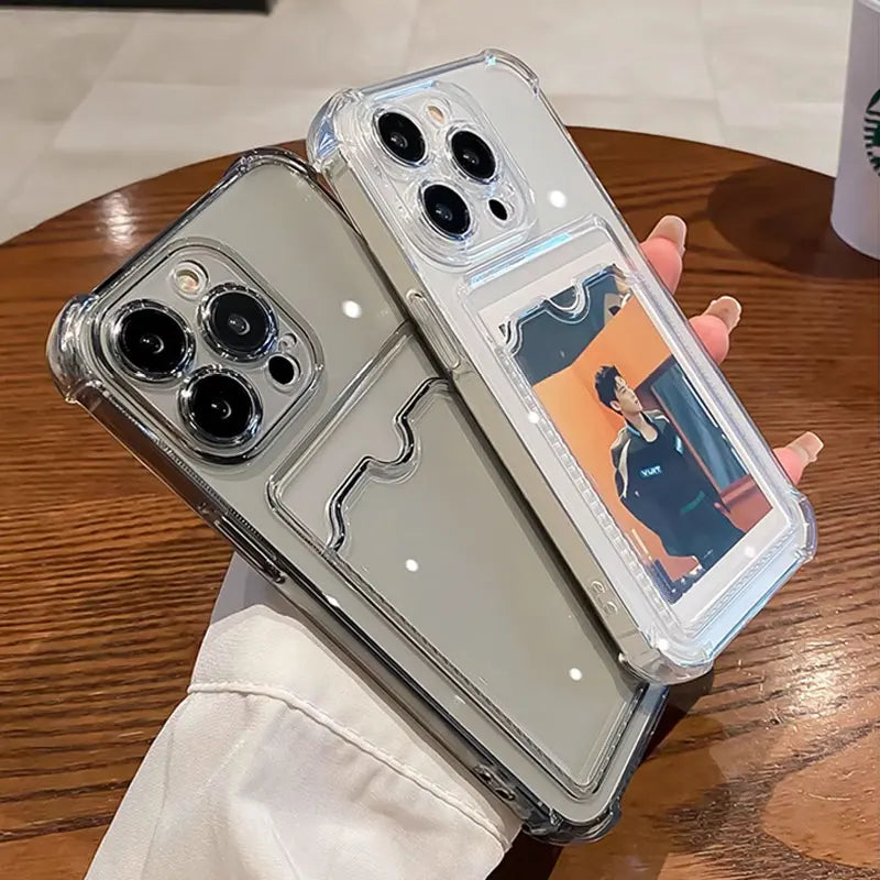 Porte-cartes transparent pour iPhone