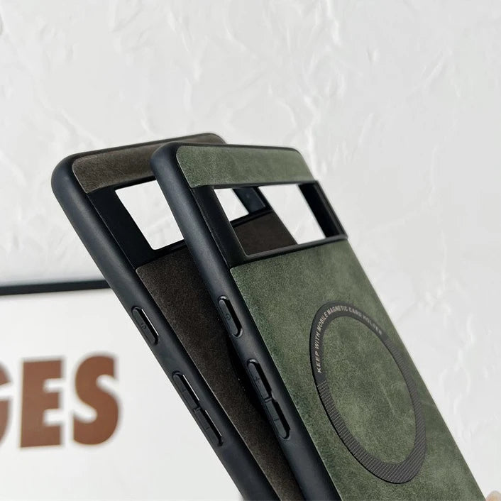 Étui Magsafe en cuir de luxe pour Pixel