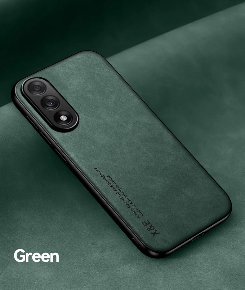 Magnetische Schafsleder Hülle für Galaxy S25–S9 Plus