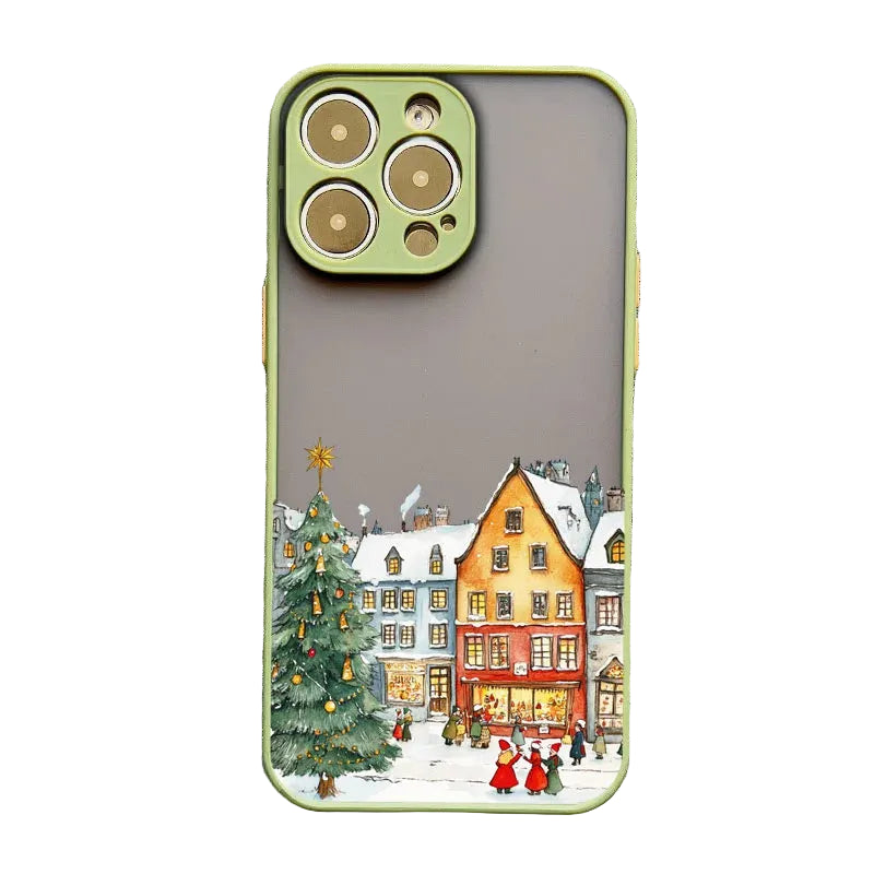 Cartoon Weihnachts-Handyhülle für iPhone 17 & 16 – Stoßfest & Matt