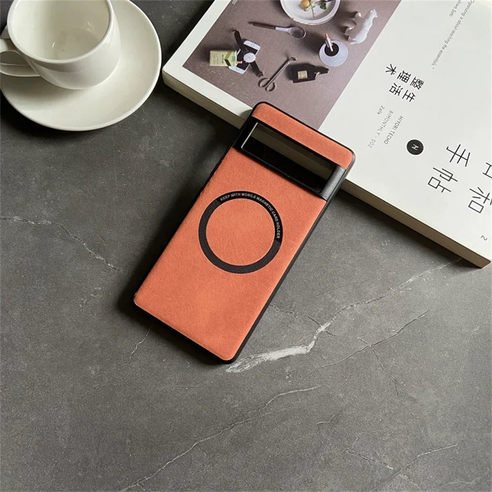 Étui Magsafe en cuir de luxe pour Pixel